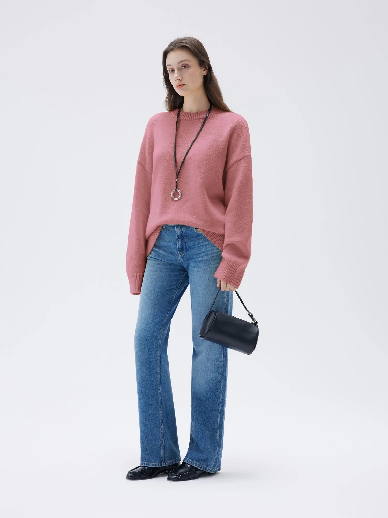 Cashmere Oversized Crew Neck Sweater