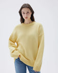 SUUKSESS Women Cashmere Oversized Long Sleeve Pullover Sweater Crew Neck Jumpers-SUUKSESS-SUUKSESS