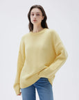 SUUKSESS Women Cashmere Oversized Long Sleeve Pullover Sweater Crew Neck Jumpers-SUUKSESS-SUUKSESS