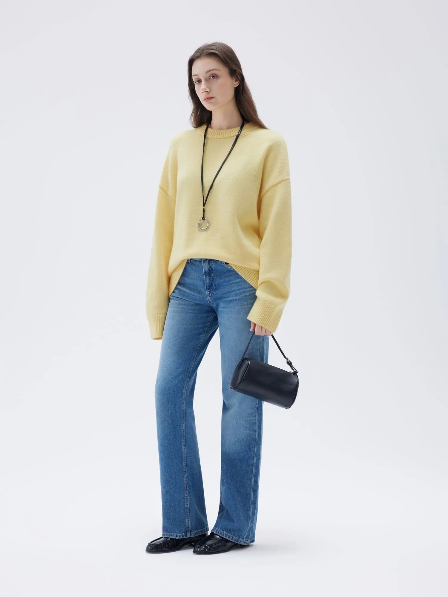 SUUKSESS Women Cashmere Oversized Long Sleeve Pullover Sweater Crew Neck Jumpers-SUUKSESS-SUUKSESS