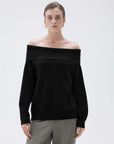 SUUKSESS Women Cashmere Off The Shoulder Sweater Oversized Knit Long Sleeve Tops-SUUKSESS-SUUKSESS