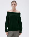 SUUKSESS Women Cashmere Off The Shoulder Sweater Oversized Knit Long Sleeve Tops-SUUKSESS-SUUKSESS