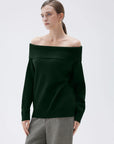 SUUKSESS Women Cashmere Off The Shoulder Sweater Oversized Knit Long Sleeve Tops-SUUKSESS-SUUKSESS