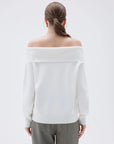 SUUKSESS Women Cashmere Off The Shoulder Sweater Oversized Knit Long Sleeve Tops-SUUKSESS-SUUKSESS
