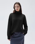 SUUKSESS Women Cashmere Oversized Chunky Turtleneck Pullover Sweater Long Sleeve Knit Jumper Tops-SUUKSESS-SUUKSESS
