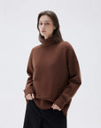SUUKSESS Women Cashmere Oversized Chunky Turtleneck Pullover Sweater Long Sleeve Knit Jumper Tops-SUUKSESS-SUUKSESS