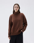 SUUKSESS Women Cashmere Oversized Chunky Turtleneck Pullover Sweater Long Sleeve Knit Jumper Tops-SUUKSESS-SUUKSESS