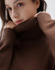 SUUKSESS Women Cashmere Oversized Chunky Turtleneck Pullover Sweater Long Sleeve Knit Jumper Tops-SUUKSESS-SUUKSESS