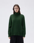 SUUKSESS Women Cashmere Oversized Chunky Turtleneck Pullover Sweater Long Sleeve Knit Jumper Tops-SUUKSESS-Dark green-XS-SUUKSESS