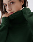 SUUKSESS Women Cashmere Oversized Chunky Turtleneck Pullover Sweater Long Sleeve Knit Jumper Tops-SUUKSESS-SUUKSESS