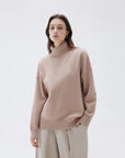 SUUKSESS Women Cashmere Oversized Chunky Turtleneck Pullover Sweater Long Sleeve Knit Jumper Tops-SUUKSESS-SUUKSESS