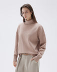 SUUKSESS Women Cashmere Oversized Chunky Turtleneck Pullover Sweater Long Sleeve Knit Jumper Tops-SUUKSESS-SUUKSESS