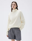 SUUKSESS Women Cashmere Oversized Chunky Turtleneck Pullover Sweater Long Sleeve Knit Jumper Tops-SUUKSESS-SUUKSESS