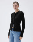 SUUKSESS Women Cable Knit Cashmere Sweaters Crew Neck Button Up Chunky Cardigan Long Sleeve Fall Outfits-SUUKSESS-SUUKSESS