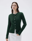 SUUKSESS Women Cable Knit Cashmere Sweaters Crew Neck Button Up Chunky Cardigan Long Sleeve Fall Outfits-SUUKSESS-SUUKSESS
