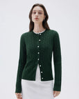 SUUKSESS Women Cable Knit Cashmere Sweaters Crew Neck Button Up Chunky Cardigan Long Sleeve Fall Outfits-SUUKSESS-SUUKSESS