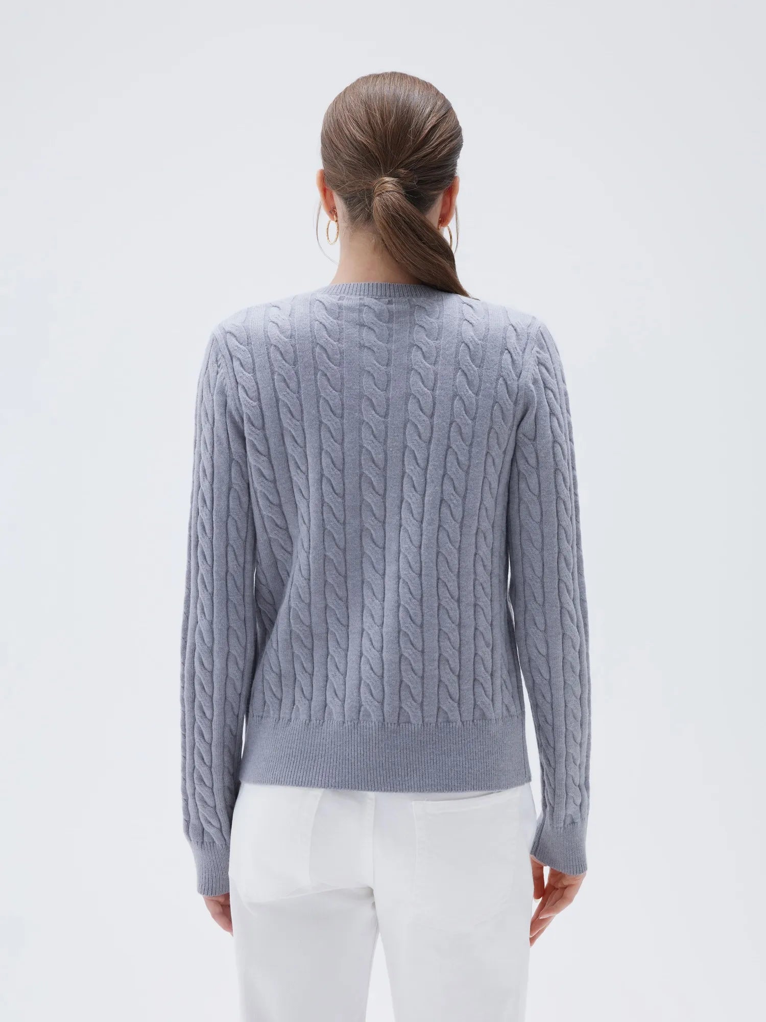 SUUKSESS Women Cable Knit Cashmere Sweaters Crew Neck Button Up Chunky Cardigan Long Sleeve Fall Outfits-SUUKSESS-SUUKSESS
