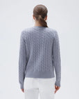 SUUKSESS Women Cable Knit Cashmere Sweaters Crew Neck Button Up Chunky Cardigan Long Sleeve Fall Outfits-SUUKSESS-SUUKSESS