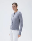 SUUKSESS Women Cable Knit Cashmere Sweaters Crew Neck Button Up Chunky Cardigan Long Sleeve Fall Outfits-SUUKSESS-SUUKSESS
