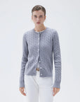 SUUKSESS Women Cable Knit Cashmere Sweaters Crew Neck Button Up Chunky Cardigan Long Sleeve Fall Outfits-SUUKSESS-SUUKSESS
