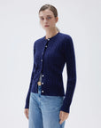 SUUKSESS Women Cable Knit Cashmere Sweaters Crew Neck Button Up Chunky Cardigan Long Sleeve Fall Outfits-SUUKSESS-SUUKSESS