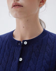 SUUKSESS Women Cable Knit Cashmere Sweaters Crew Neck Button Up Chunky Cardigan Long Sleeve Fall Outfits-SUUKSESS-SUUKSESS