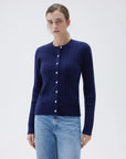 SUUKSESS Women Cable Knit Cashmere Sweaters Crew Neck Button Up Chunky Cardigan Long Sleeve Fall Outfits-SUUKSESS-SUUKSESS