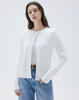 SUUKSESS Women Cable Knit Cashmere Sweaters Crew Neck Button Up Chunky Cardigan Long Sleeve Fall Outfits-SUUKSESS-SUUKSESS