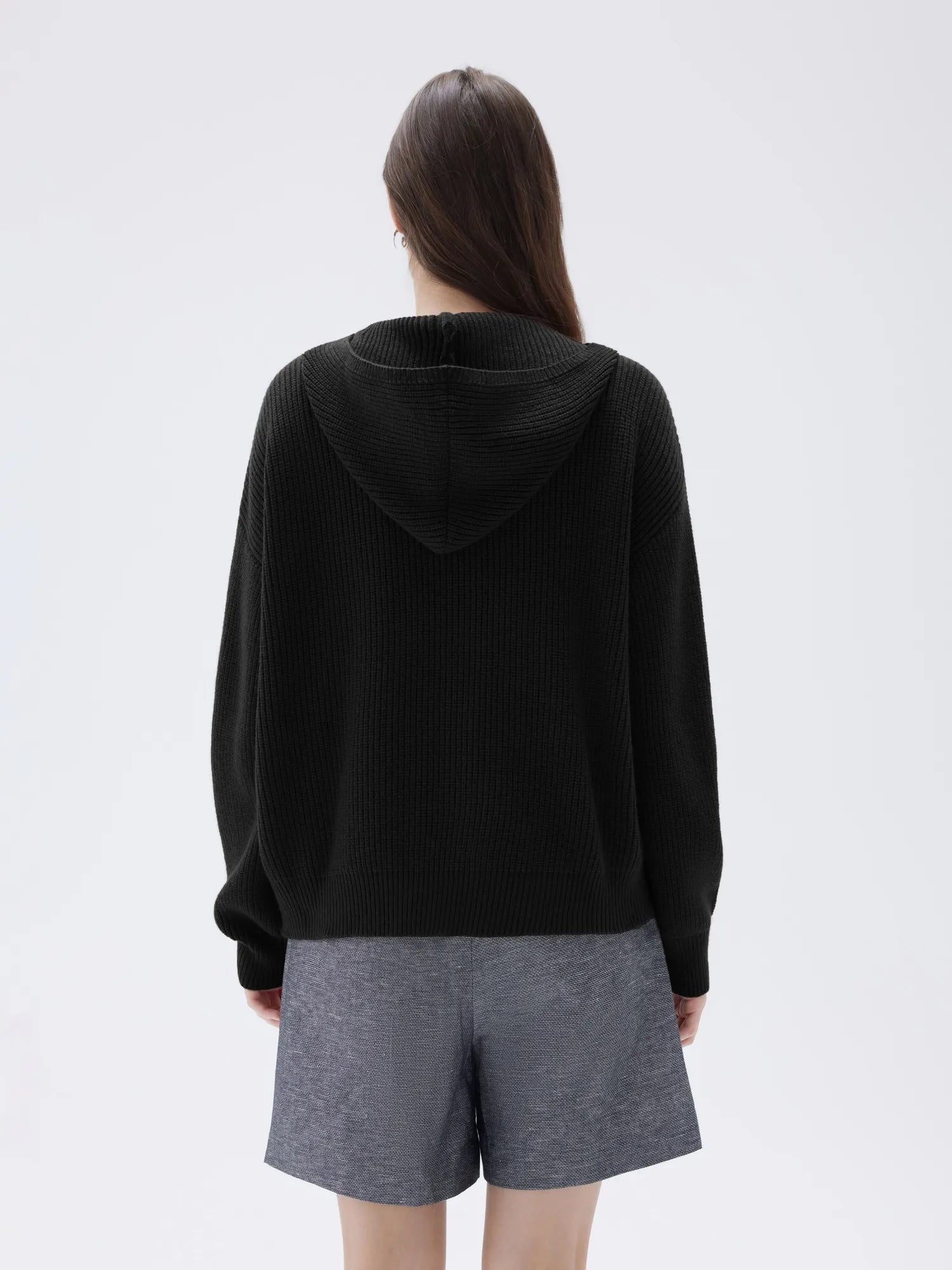 SUUKSESS Women Chunky Knit Cashmere Sweaters Zip up Oversized Hoodies Cardigan with Pockets Long Sleeve Fall Outerwear-SUUKSESS-SUUKSESS