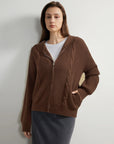 SUUKSESS Women Chunky Knit Cashmere Sweaters Zip up Oversized Hoodies Cardigan with Pockets Long Sleeve Fall Outerwear-SUUKSESS-SUUKSESS
