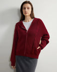 SUUKSESS Women Chunky Knit Cashmere Sweaters Zip up Oversized Hoodies Cardigan with Pockets Long Sleeve Fall Outerwear-SUUKSESS-SUUKSESS