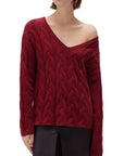Cashmere V Neck Cable Sweater