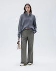 SUUKSESS Women Cashmere Oversized Quarter Zip Pullover Sweater Long Sleeve Collared Ribbed Knit Jumper Tops-SUUKSESS-SUUKSESS