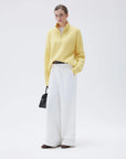 SUUKSESS Women Cashmere Oversized Quarter Zip Pullover Sweater Long Sleeve Collared Ribbed Knit Jumper Tops-SUUKSESS-SUUKSESS