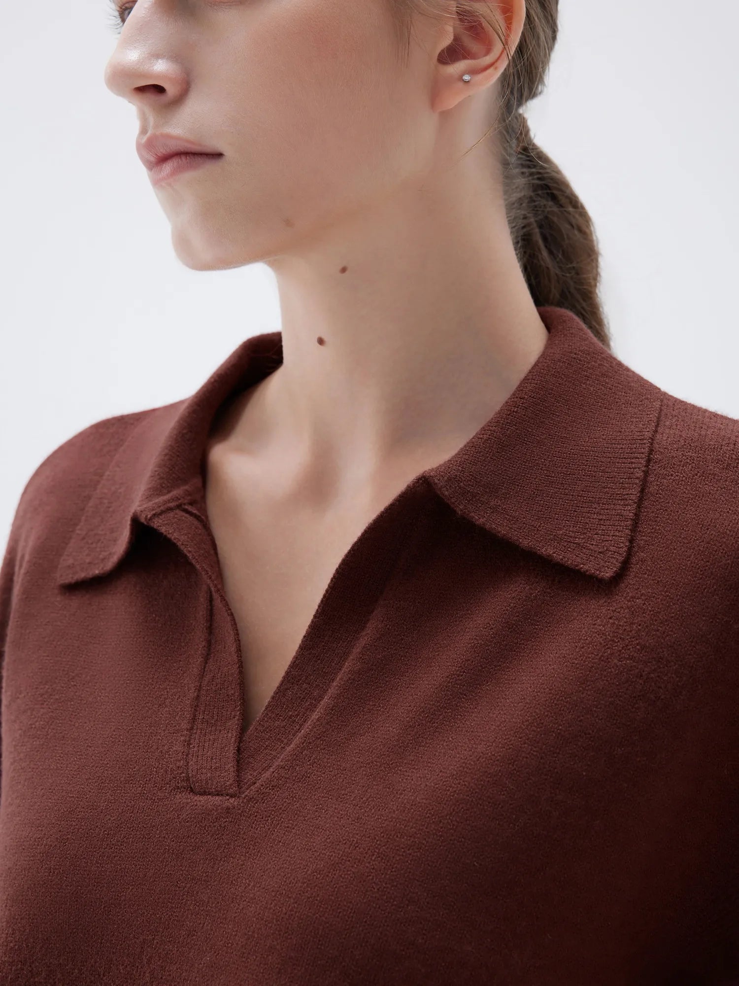 SUUKSESS Women Cashmere Oversized V Neck Pullover Sweaters Long Sleeve Collared Knit Jumper Tops-SUUKSESS-SUUKSESS