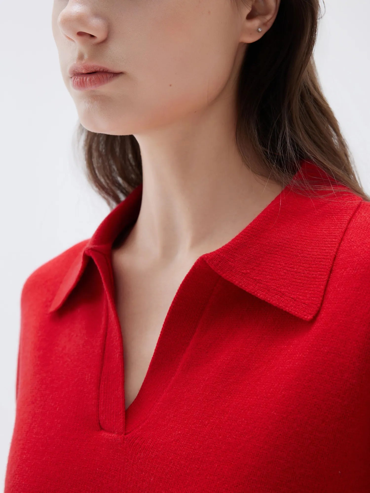 SUUKSESS Women Cashmere Oversized V Neck Pullover Sweaters Long Sleeve Collared Knit Jumper Tops-SUUKSESS-SUUKSESS