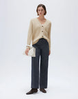 SUUKSESS Women Long Sleeve Button Down Short Cardigan 2025 Fall Loose Open Front Knit Sweater-SUUKSESS-Beige-XS-SUUKSESS