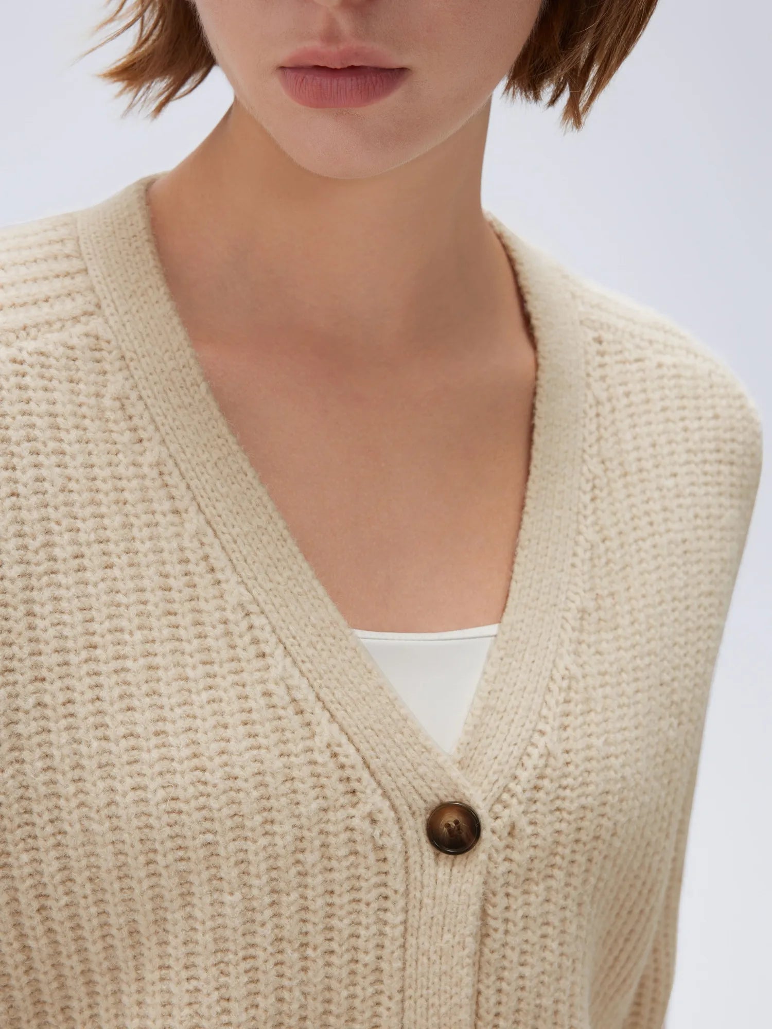 SUUKSESS Women Long Sleeve Button Down Short Cardigan 2025 Fall Loose Open Front Knit Sweater-SUUKSESS-SUUKSESS