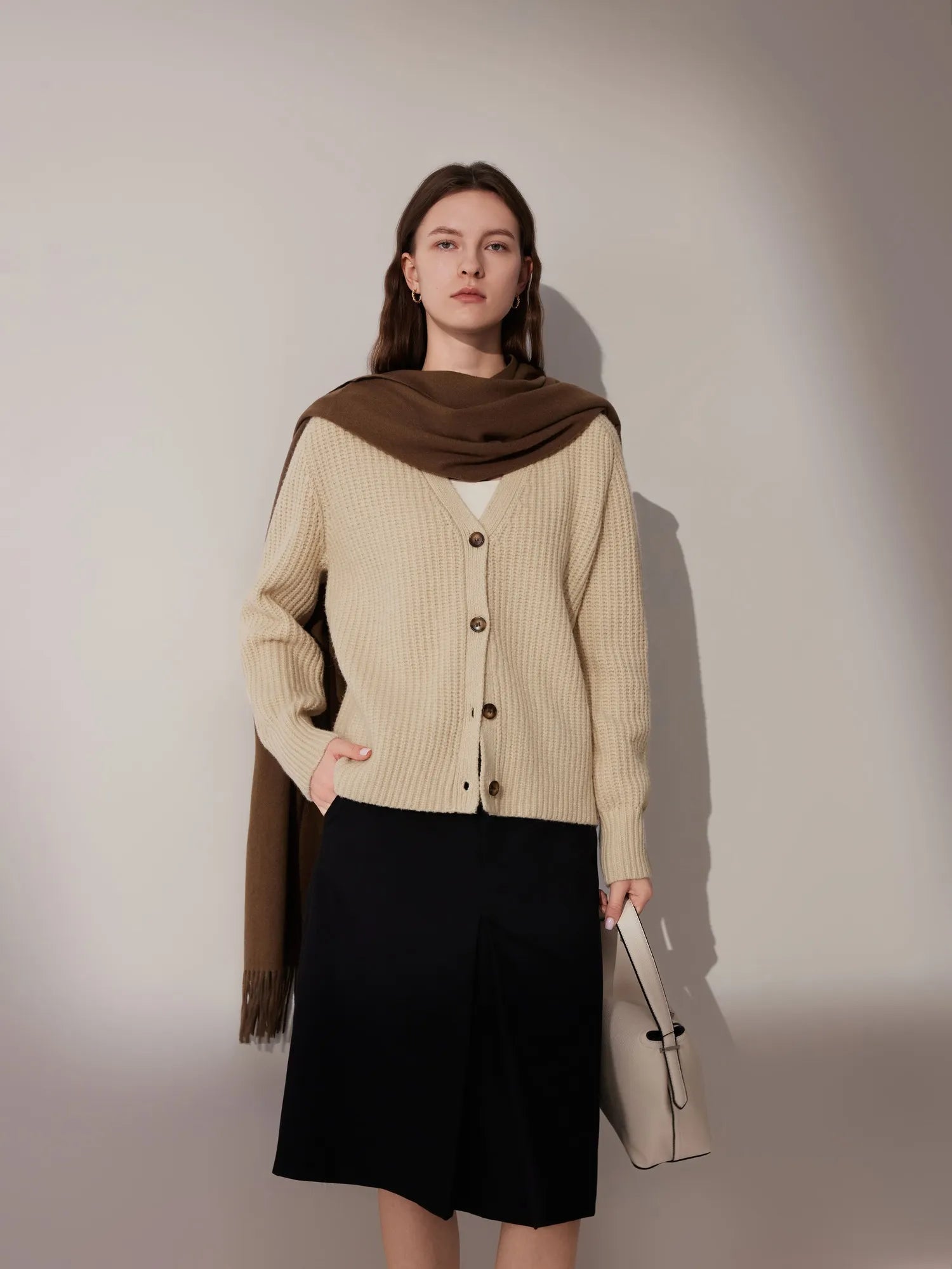 SUUKSESS Women Long Sleeve Button Down Short Cardigan 2025 Fall Loose Open Front Knit Sweater-SUUKSESS-SUUKSESS