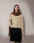 SUUKSESS Women Long Sleeve Button Down Short Cardigan 2025 Fall Loose Open Front Knit Sweater-SUUKSESS-SUUKSESS