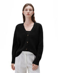 SUUKSESS Women Long Sleeve Button Down Short Cardigan 2025 Fall Loose Open Front Knit Sweater-SUUKSESS-SUUKSESS