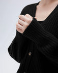 SUUKSESS Women Long Sleeve Button Down Short Cardigan 2025 Fall Loose Open Front Knit Sweater-SUUKSESS-SUUKSESS