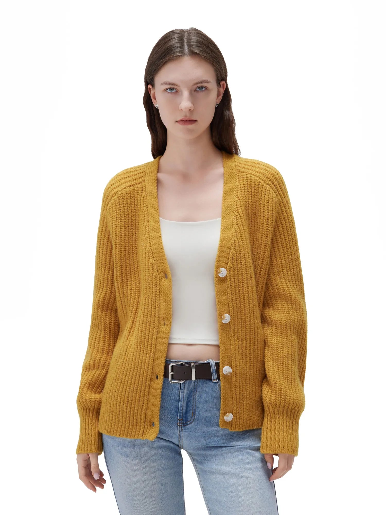 SUUKSESS Women Long Sleeve Button Down Short Cardigan 2025 Fall Loose Open Front Knit Sweater-SUUKSESS-SUUKSESS