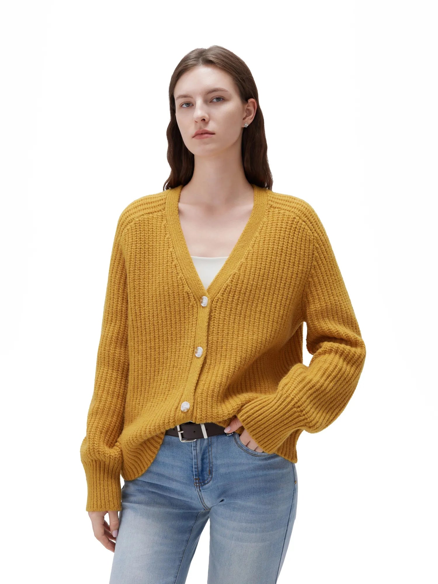SUUKSESS Women Long Sleeve Button Down Short Cardigan 2025 Fall Loose Open Front Knit Sweater-SUUKSESS-SUUKSESS