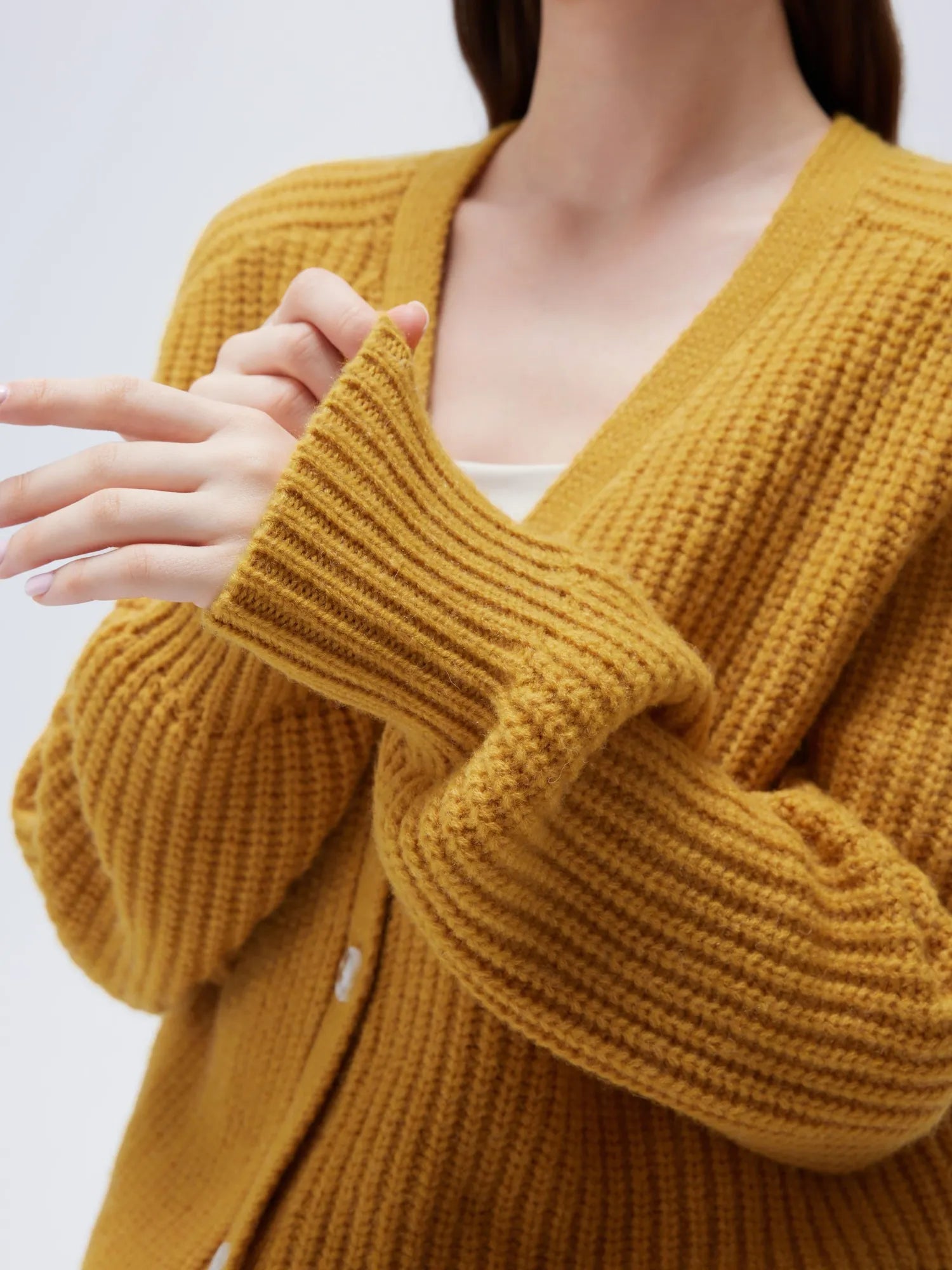 SUUKSESS Women Long Sleeve Button Down Short Cardigan 2025 Fall Loose Open Front Knit Sweater-SUUKSESS-SUUKSESS
