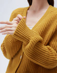 SUUKSESS Women Long Sleeve Button Down Short Cardigan 2025 Fall Loose Open Front Knit Sweater-SUUKSESS-SUUKSESS