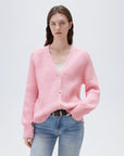 SUUKSESS Women Long Sleeve Button Down Short Cardigan 2025 Fall Loose Open Front Knit Sweater-SUUKSESS-Light Pink-XS-SUUKSESS
