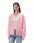 SUUKSESS Women Long Sleeve Button Down Short Cardigan 2025 Fall Loose Open Front Knit Sweater-SUUKSESS-SUUKSESS