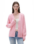 SUUKSESS Women Long Sleeve Button Down Short Cardigan 2025 Fall Loose Open Front Knit Sweater-SUUKSESS-SUUKSESS