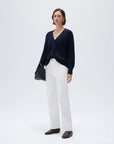 SUUKSESS Women Long Sleeve Button Down Short Cardigan 2025 Fall Loose Open Front Knit Sweater-SUUKSESS-Navy-XS-SUUKSESS